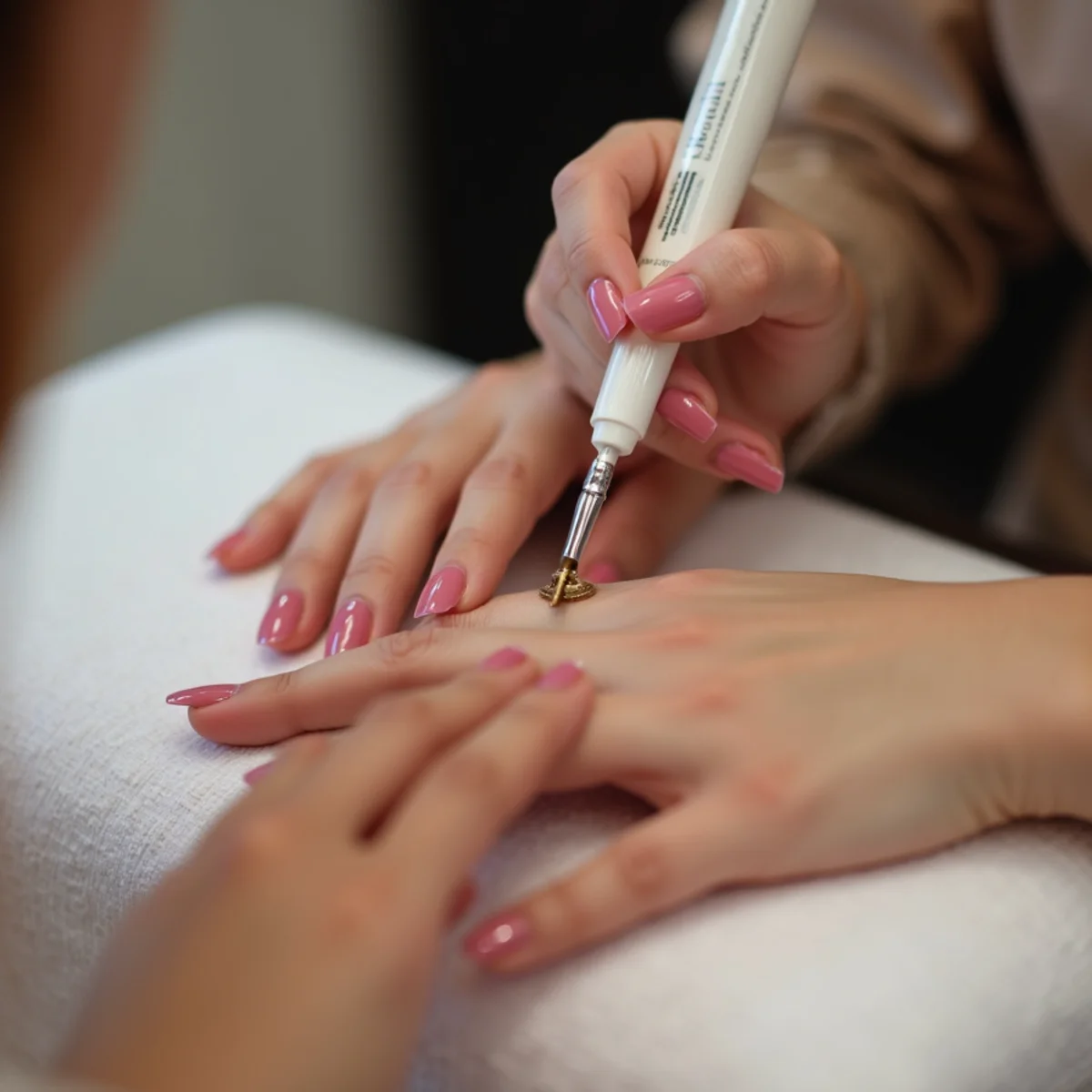 Illustrative image: Acrylic nail shaping and design in Franklin Indiana