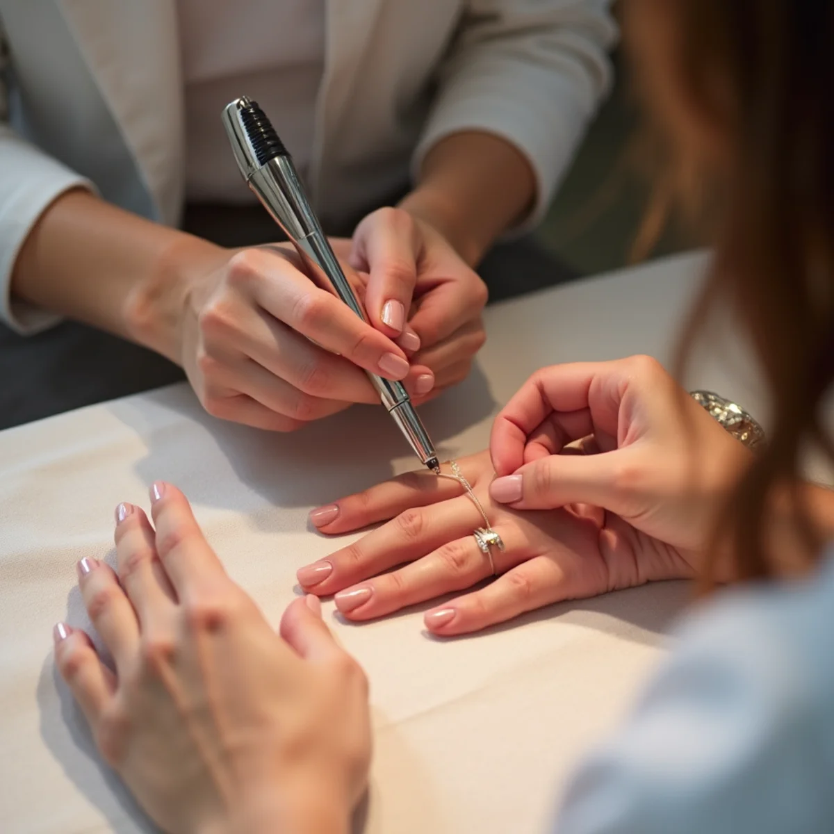 Illustrative image: Chrome and Cat-Eye Nails process and preparation in Franklin Indiana
