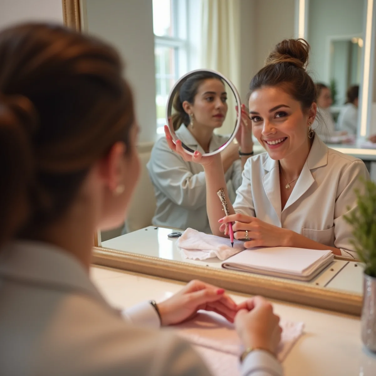 Illustrative image: Eyebrow waxing consultation at a Franklin Indiana beauty salon