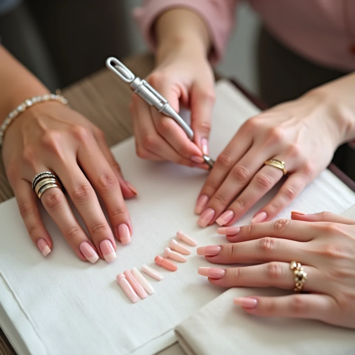 Illustrative image: French Tip Nails process and preparation in Franklin Indiana