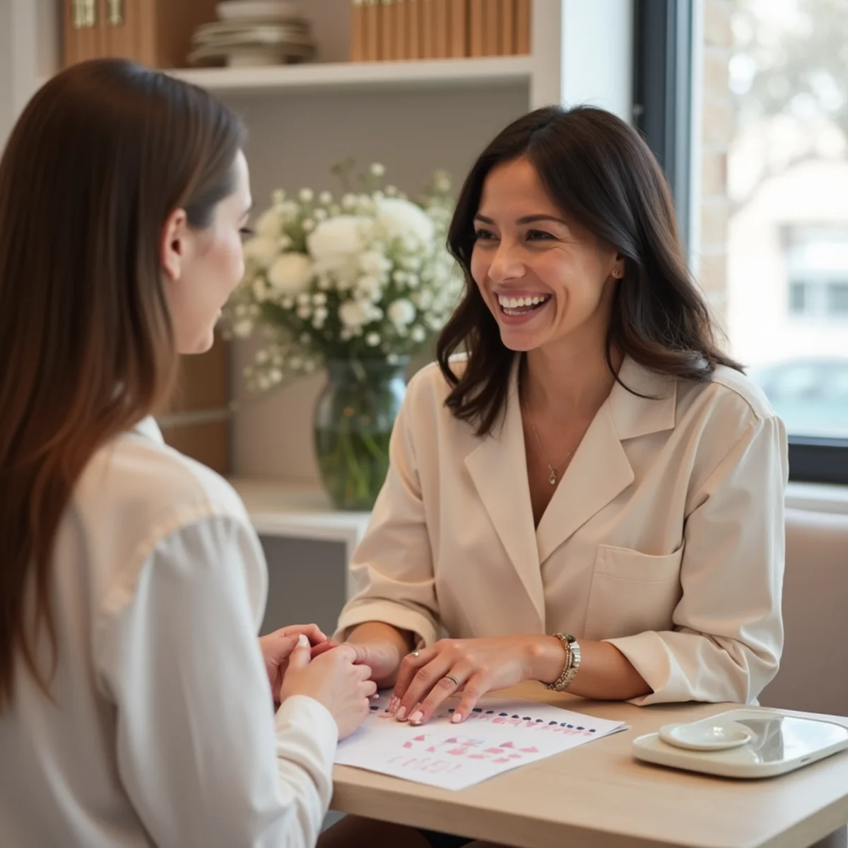 Illustrative image: First manicure consultation and natural nail shaping